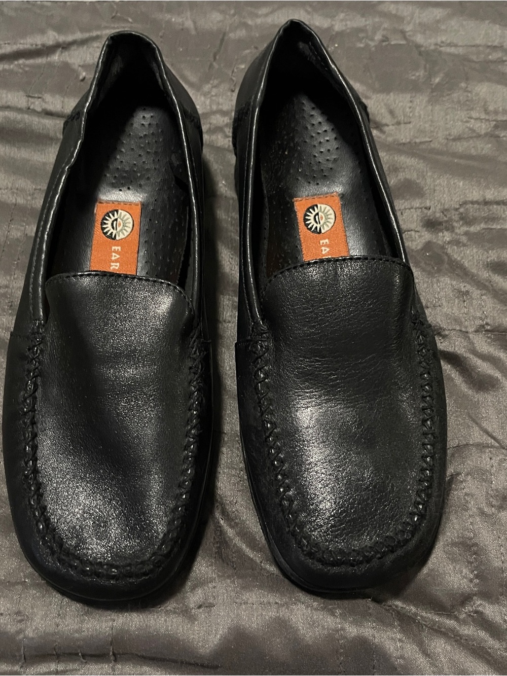Men's Black Leather Slip-On Loafers